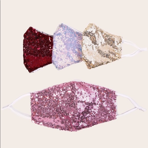 Accessories - 4 pack Sequin Face Masks